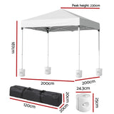 Instahut Gazebo 2x2m Outdoor Patio Garden Marquee Shade w/ Base Pods White