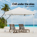 Instahut Gazebo 2x2m Outdoor Patio Garden Marquee Shade w/ Base Pods White