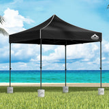 Instahut Gazebo Pop Up Marquee 3x3 Folding 500D Wedding Tent Base Pod Black