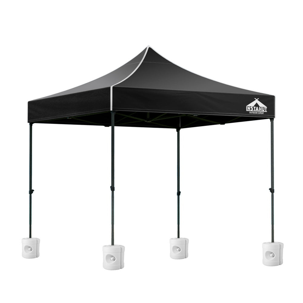 Instahut Gazebo Pop Up Marquee 3x3 Folding 500D Wedding Tent Base Pod Black