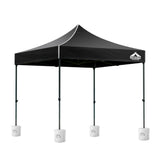 Instahut Gazebo Pop Up Marquee 3x3 Folding 500D Wedding Tent Base Pod Black