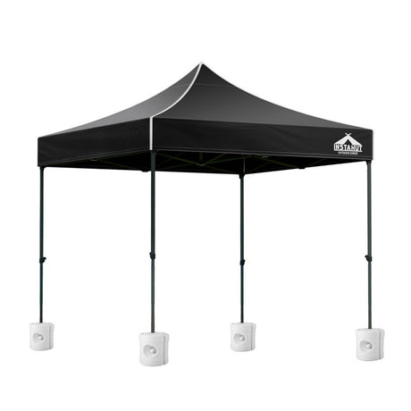 Instahut Gazebo Pop Up Marquee 3x3 Folding 500D Wedding Tent Base Pod Black