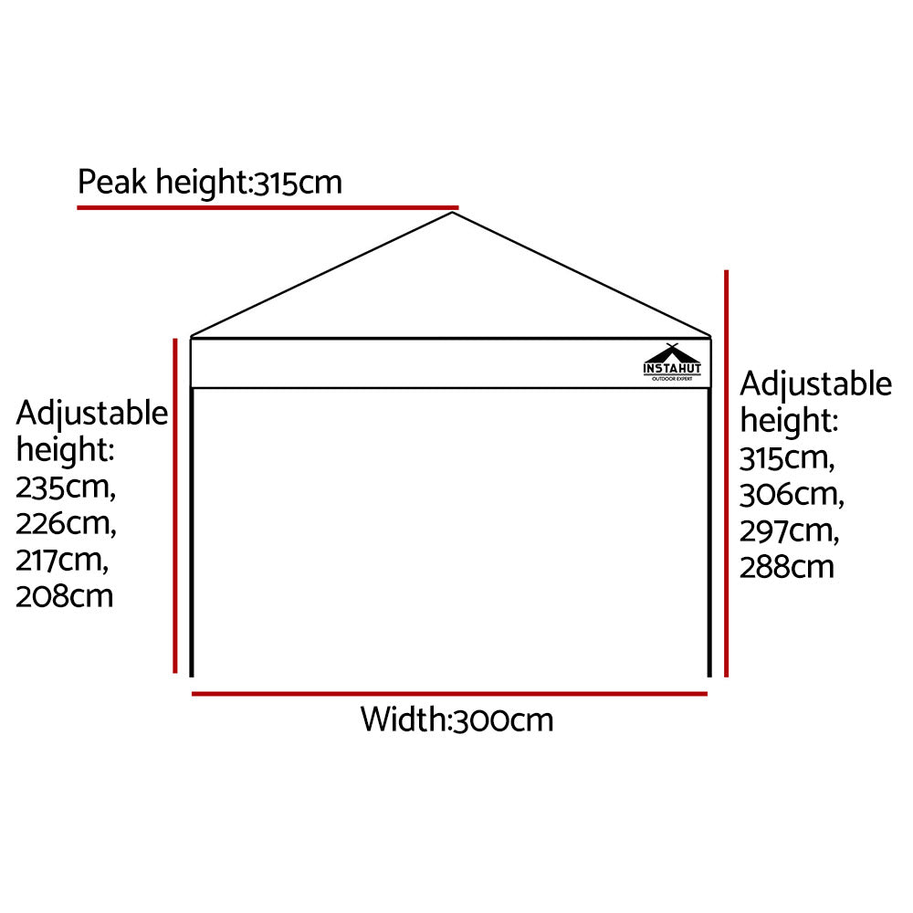 Instahut Gazebo Pop Up Marquee 3x3 Folding Tent Outdoor Camping 500D Oxford Blue