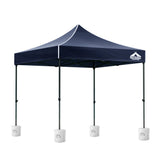Instahut Gazebo Pop Up 3x3m w/Base Podx4 Marquee Folding Outdoor Wedding Camping Tent Shade Canopy Navy
