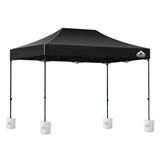 Instahut Gazebo Pop Up Marquee 3x4.5 Folding 500D Wedding Tent Base Pod Black