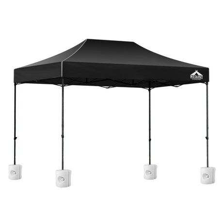 Instahut Gazebo Pop Up Marquee 3x4.5 Folding 500D Wedding Tent Base Pod Black
