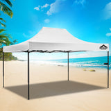 Instahut Gazebo Pop Up Marquee 3x4.5 Folding Tent 500D Oxford Fabric White