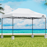 Instahut Gazebo Pop Up 3x4.5m w/Base Podx4 Marquee Folding Outdoor Wedding Camping Tent Shade Canopy White