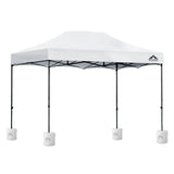 Instahut Gazebo Pop Up 3x4.5m w/Base Podx4 Marquee Folding Outdoor Wedding Camping Tent Shade Canopy White