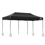 Instahut Gazebo Pop Up Marquee 3x6 Folding Outdoor 500D Tent Base Pod Black
