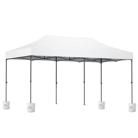 Instahut Gazebo Pop Up Marquee 3x6 Folding 500D Wedding Tent Base Pod White