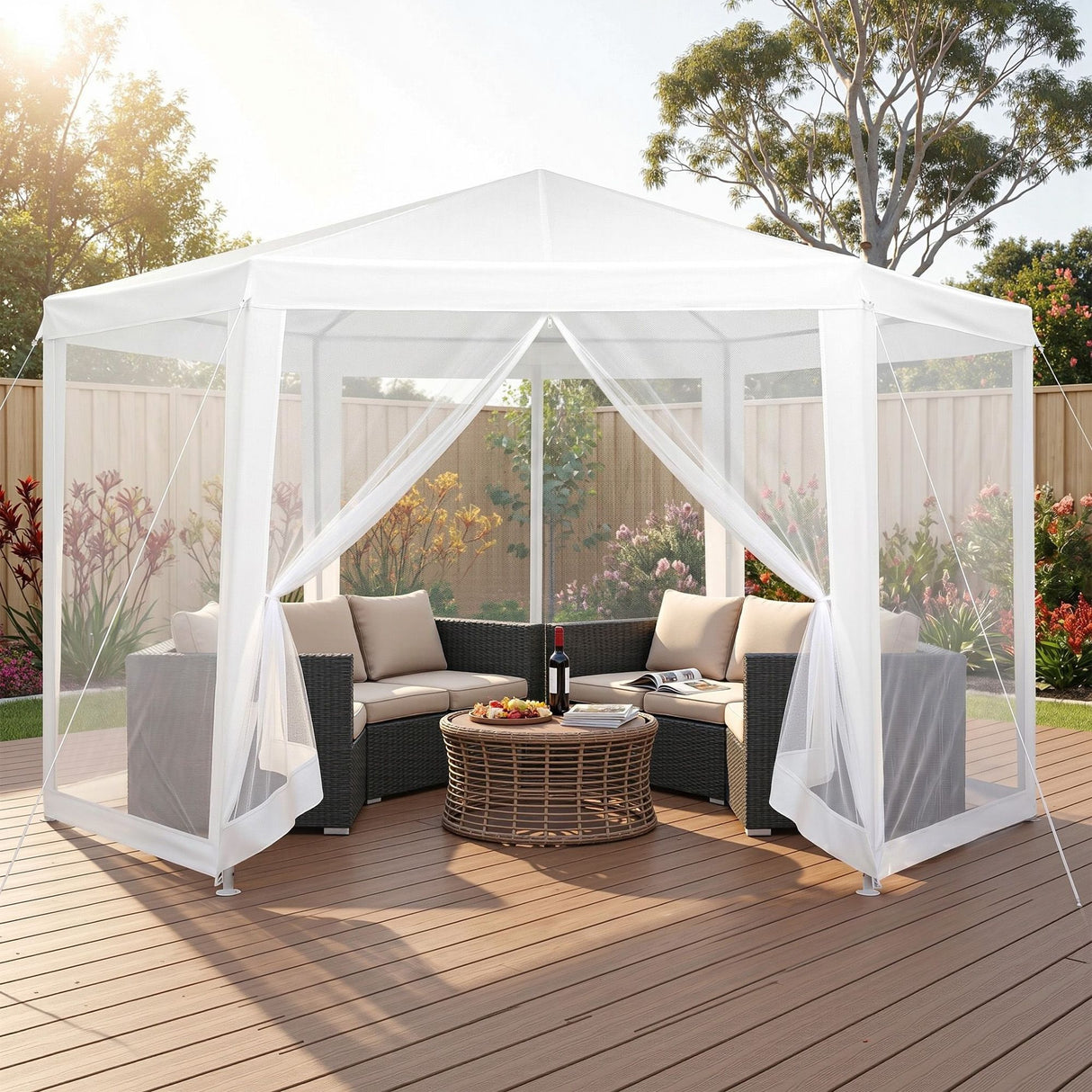 Instahut Gazebo?2x2m Marquee Wedding Party Tent Outdoor Camping Mesh Wall Canopy Shade Gazebos Navy