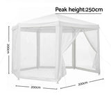 Instahut Gazebo?2x2m Marquee Wedding Party Tent Outdoor Camping Mesh Wall Canopy Shade Gazebos Navy