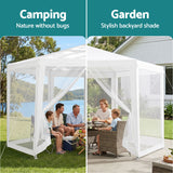 Instahut Gazebo?2x2m Marquee Wedding Party Tent Outdoor Camping Mesh Wall Canopy Shade Gazebos Navy