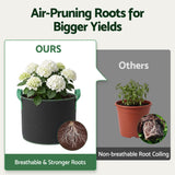 Green Fingers 15 Gallon Grow Bags 300gsm thick Aeration Fabric Pots 10 Pack