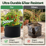 Green Fingers 20 Gallon Grow Bags 300gsm thick Aeration Fabric Pots 10 Pack