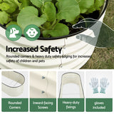 Green Fingers Oval Raised Garden Bed Galvanised Planter Box Rust Resistant 240x60x45cm White