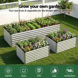 Green Fingers Raised Garden Bed 2 in 1 Modular Galvanised Planter Box Rust Resistant 240x80x60cm