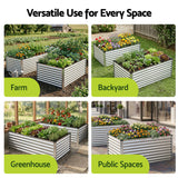 Green Fingers Raised Garden Bed 2 in 1 Modular Galvanised Planter Box Rust Resistant 240x80x60cm