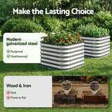 Green Fingers Galvanized Raised Garden Bed 2 Pack Metal Planter 60x60x45cm