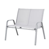 Gardeon Garden Bench Seat Steel Outdoor Patio Park Lounge Backyard Chair Grey