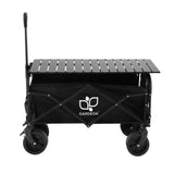 Gardeon Folding Camping Wagon Heavy Duty Utility Cart with Tailgate Table 150L