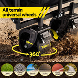 Gardeon Folding Camping Wagon Heavy Duty Utility Cart with Tailgate Table 150L