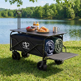 Gardeon Folding Camping Wagon Heavy Duty Utility Cart with Tailgate Table 150L