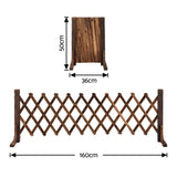 Gardeon Garden Fences Expandable Wooden Trellis Fence Plant Frame 160cm Brown