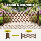 Gardeon Garden Fences Expandable Wooden Trellis Fence Plant Frame 160cm Brown