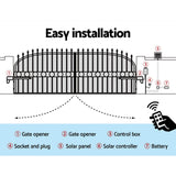 LockMaster Swing Gate Opener Auto Solar Power Electric Kit Remote Control 800KG