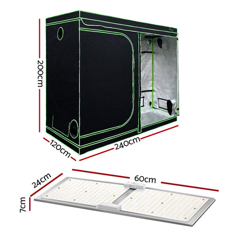 Greenfingers Grow Tent Light Kit 240x120x200CM 220W LED Full Spectrum