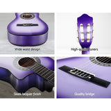 Alpha 34 Inch Classical Guitar Wooden Body Nylon String Beginner Kids Gift Purple