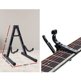 Alpha 38 Inch Acoustic Guitar Wooden Body Steel String Full Size w/ Stand Wood Natural