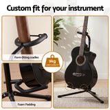 Alpha Iron Adjustable Guitar Stand Folding Instrument Holder Acoustic Bass Rack Black