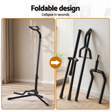 Alpha Iron Adjustable Guitar Stand Folding Instrument Holder Acoustic Bass Rack Black