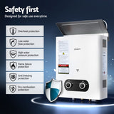 Devanti Portable Gas Water Heater LPG-powered System White With Pump