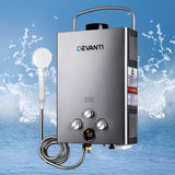Devanti Portable Gas Water Heater With Pump LPG System Grey