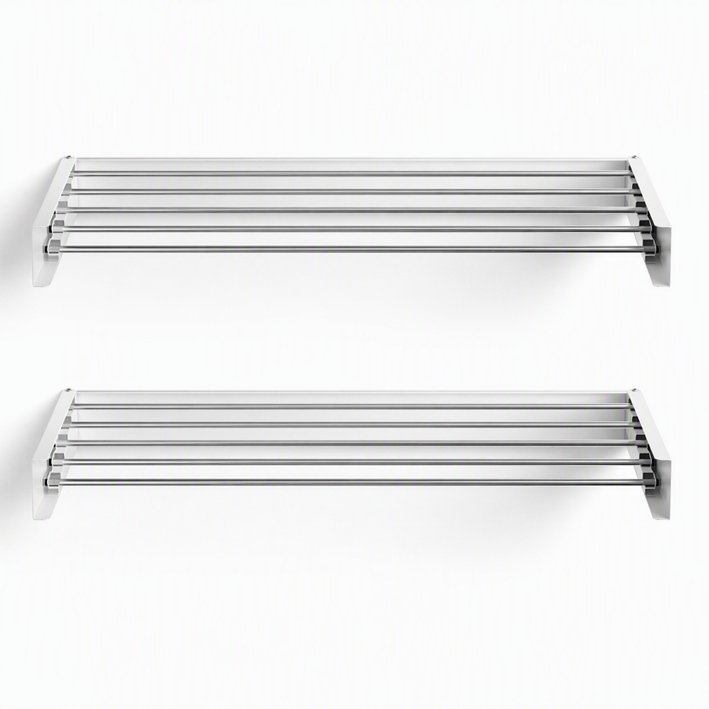 Artiss Set of 2 Clothes Rack Wall Mounted Airer Foldable White