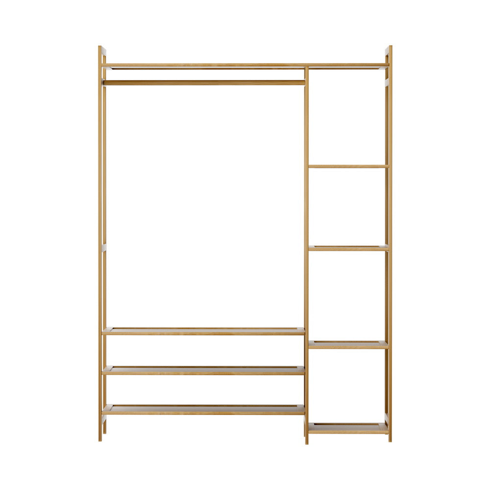 Aria Clothes Rack Coat Stand 8 Shelves Bamboo