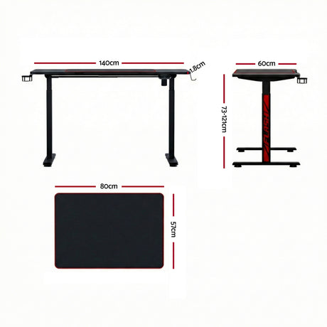 Artiss Gaming Desks Standing Desk Motorised 140CM Black