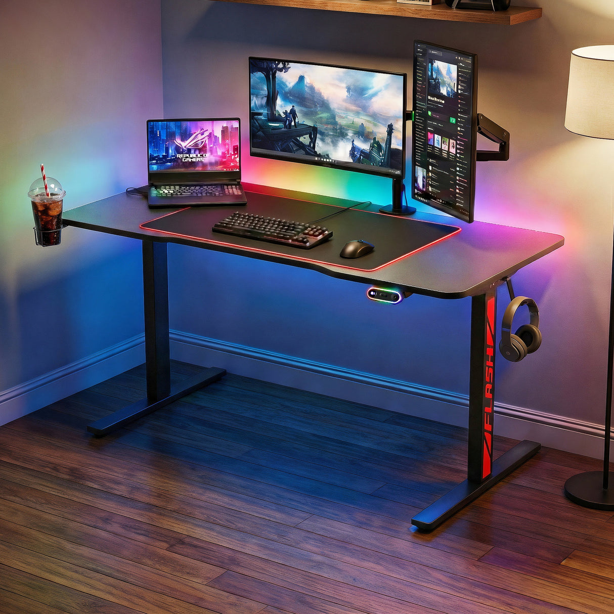 Artiss Gaming Desks Standing Desk Motorised 140CM Black