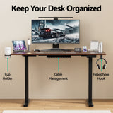 Artiss Standing Desk Motorised Dual Motor Electric Walnut 140CM