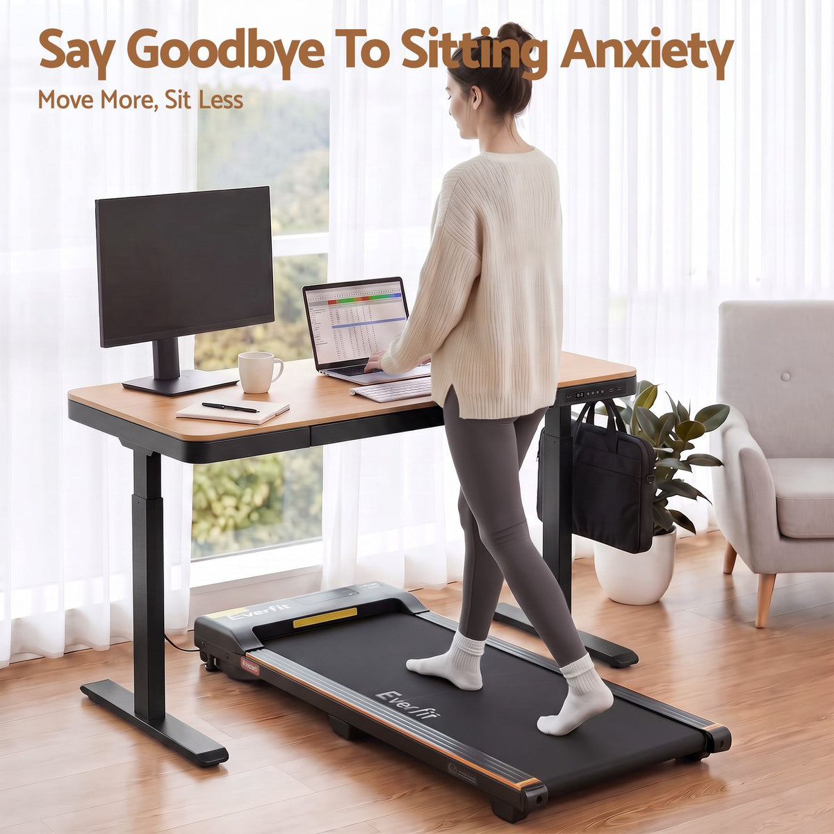 Artiss Motorised Standing Desk with Storage Drawer 120cm Wood Black