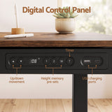 Artiss Motorised Standing Desk with Storage Drawer 120cm Rustic Brown