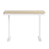 Sit Stand Desk White & Oak