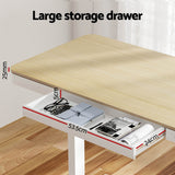 Sit Stand Desk White & Oak