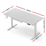 Artiss Electric Standing Desk 140cm Adjustable Height Motorised Home Office Desk Drawer
