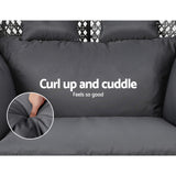 Gardeon Outdoor Swing Chair Hanging Rattan Patio Furniture Pod Stand Cushion 2 Seater