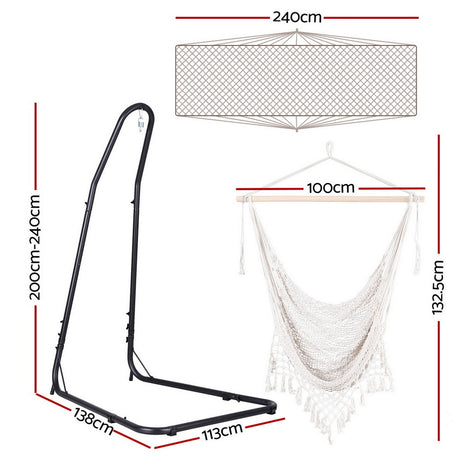 Gardeon Hammock Hanging Chair with Heavy Duty Steel Stand